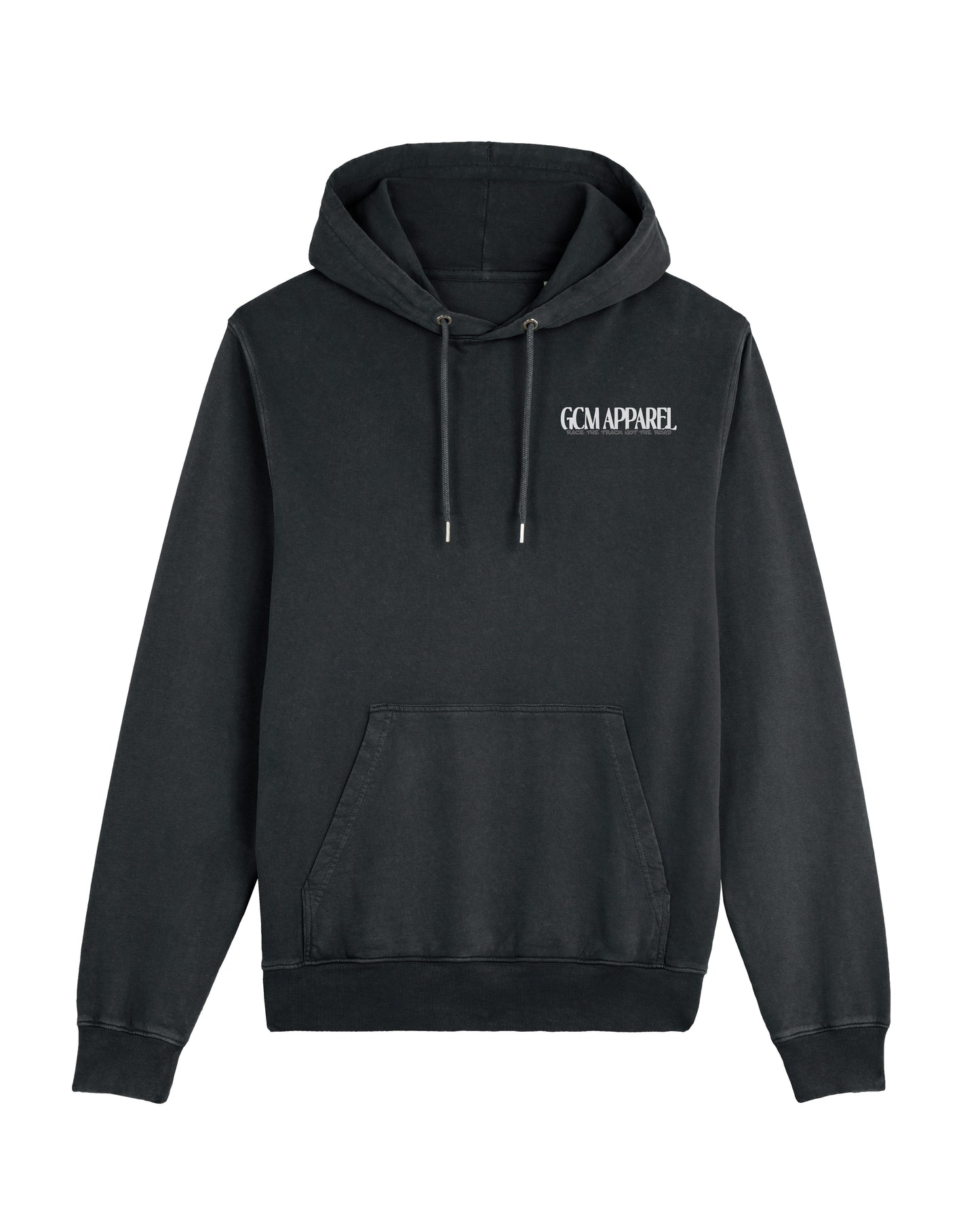 Race the Track Not the Road Hoodie Acid Dyed Black