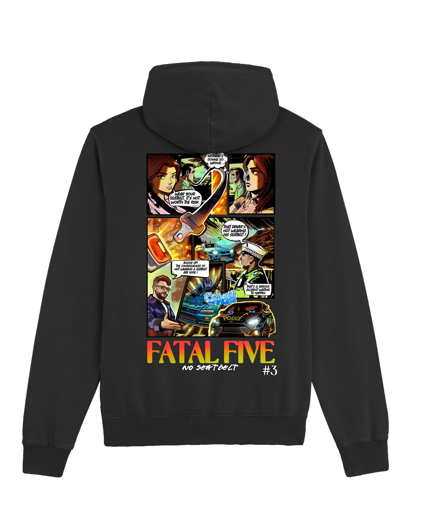 Fatal Five No Seat Belt Hoodie Acid Dyed Black