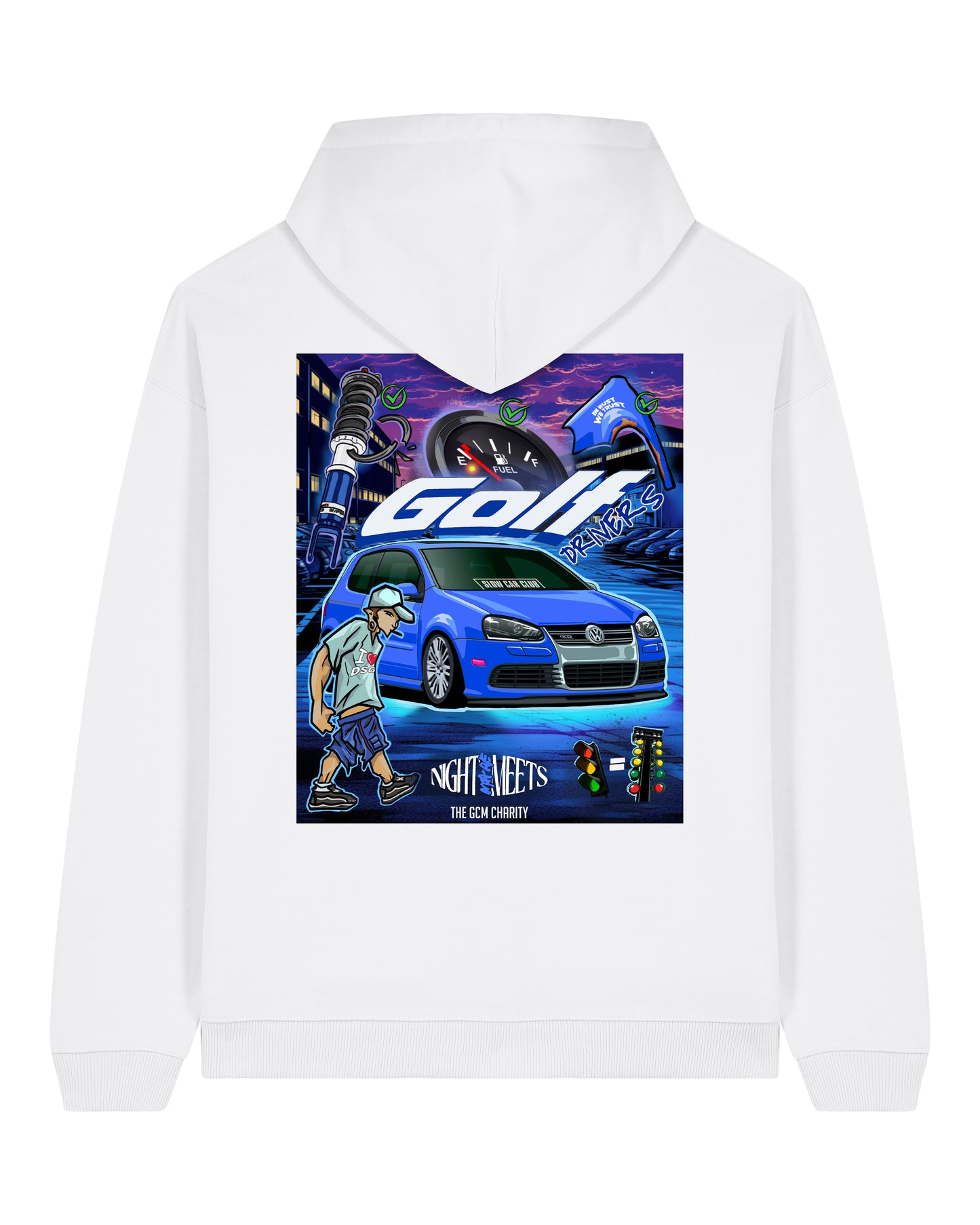 Nightmare Meets Golf Hoodie White