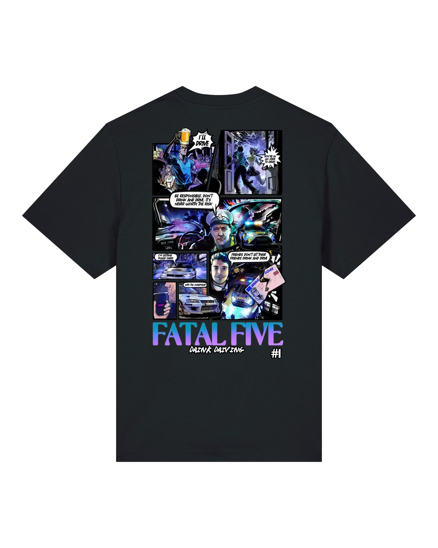 Fatal Five Drink Driving T-Shirt Black