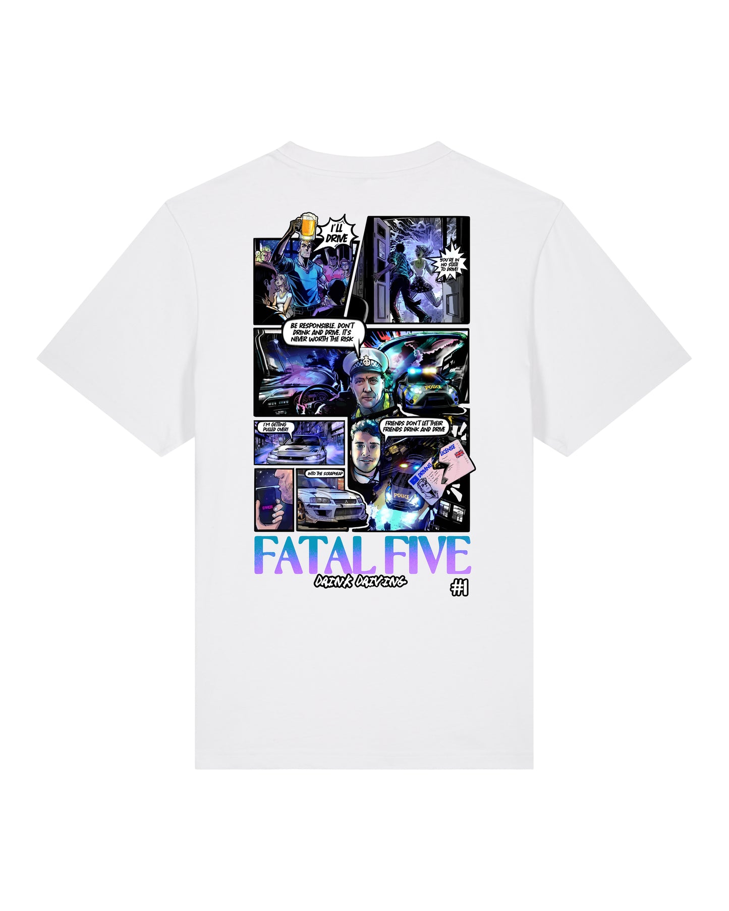 Fatal Five Drink Driving T-Shirt White