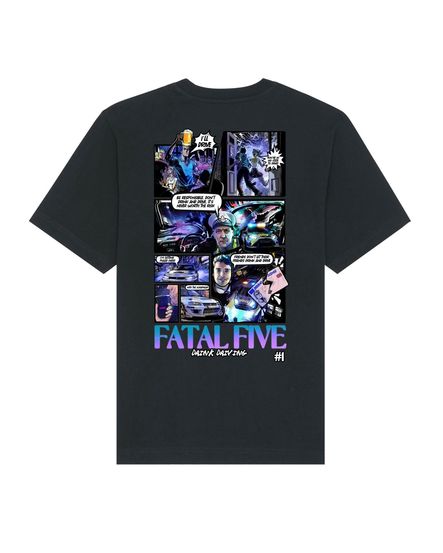 Fatal Five Drink Driving T-Shirt Black