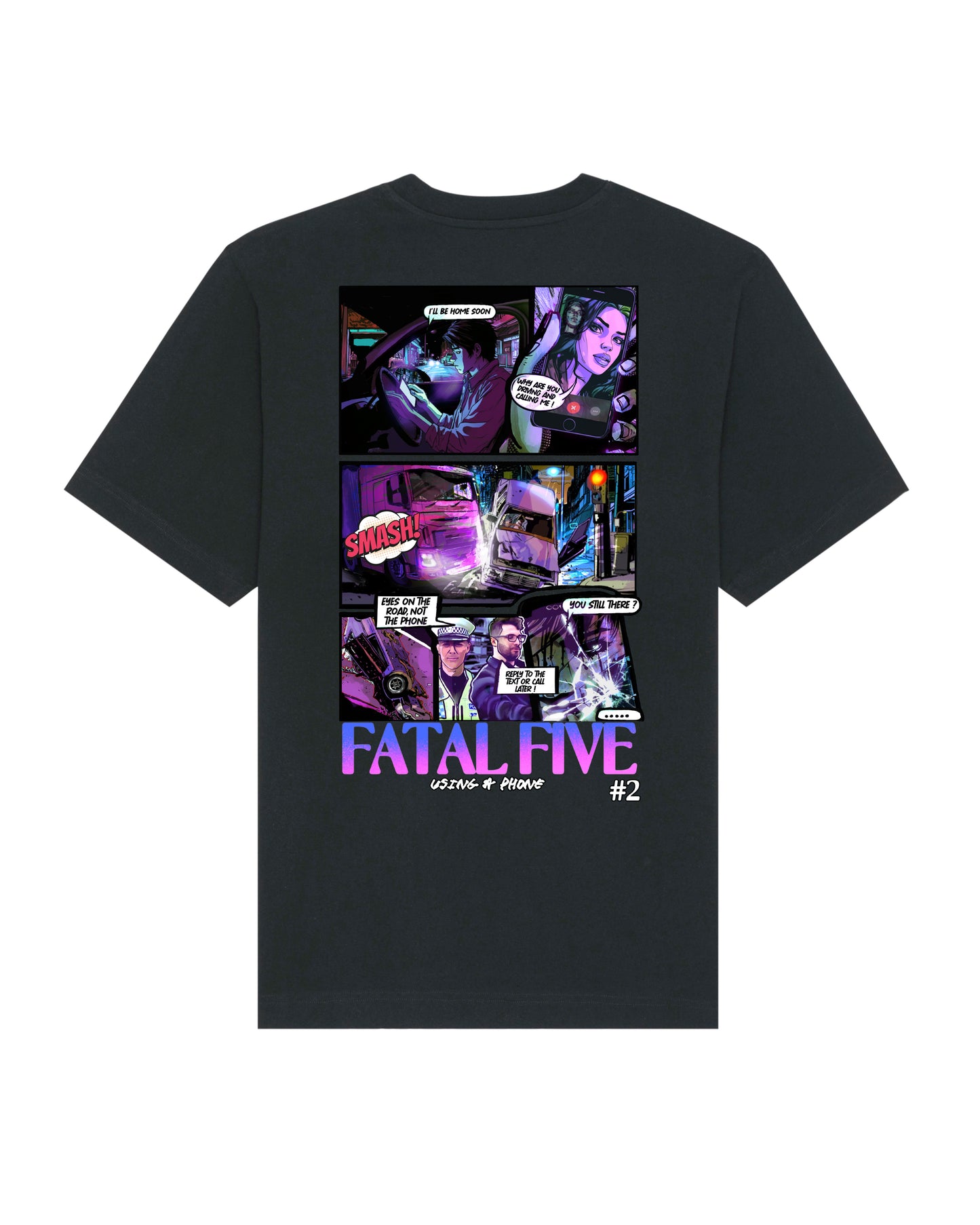 Fatal Five Using A Phone T-Shirt Black