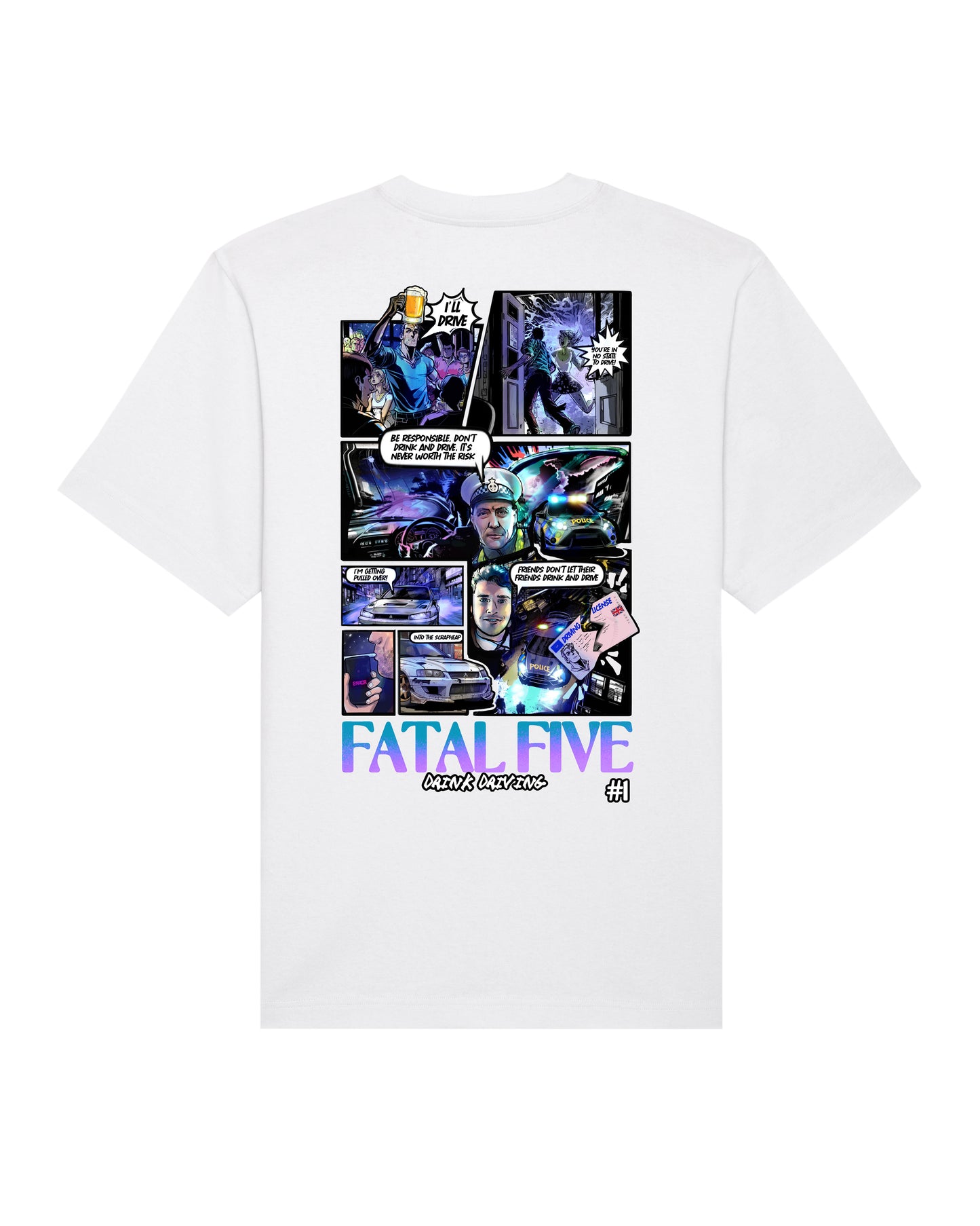 Fatal Five Drink Driving T-Shirt White