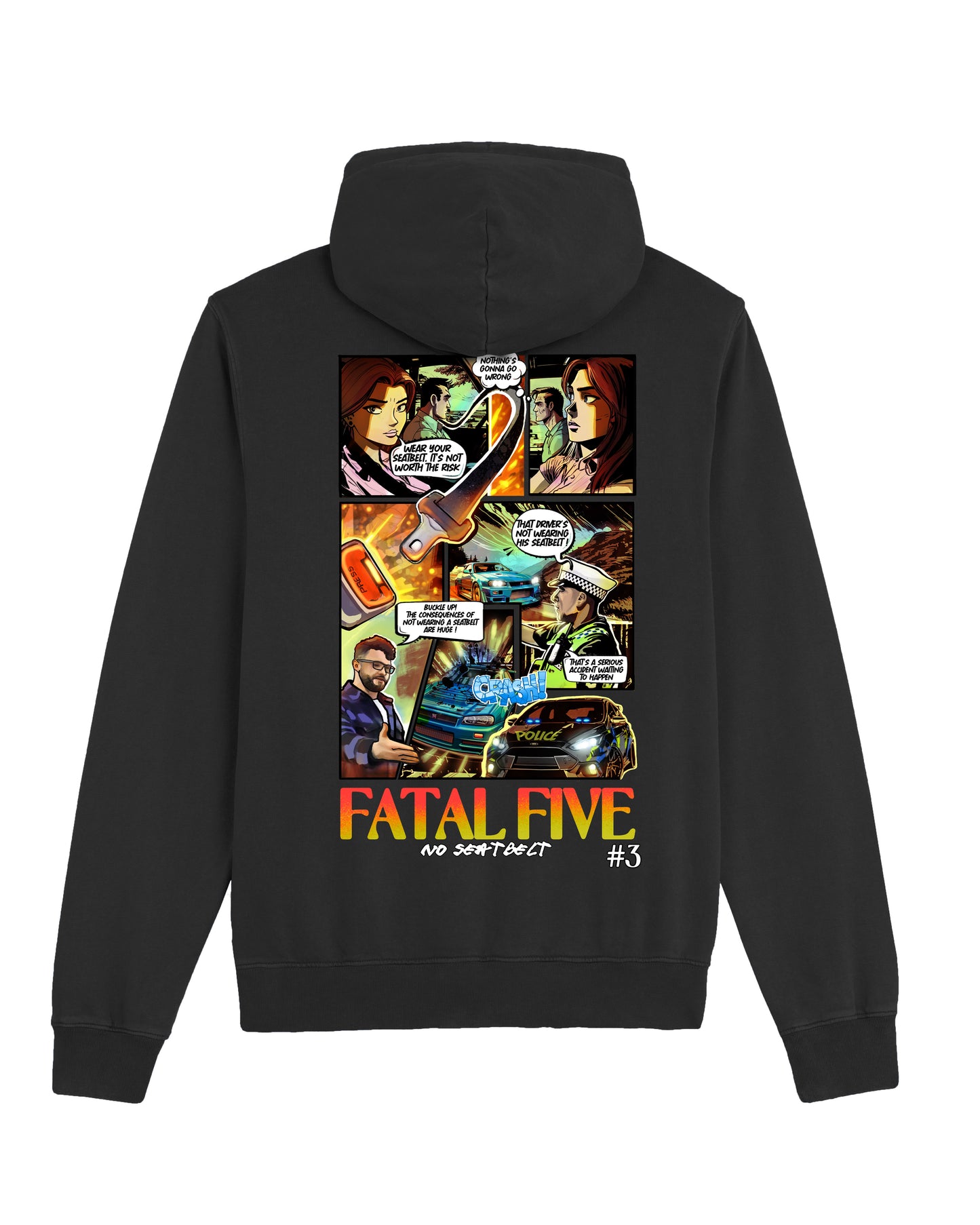 Fatal Five No Seat Belt Hoodie Acid Dyed Black (SX226)