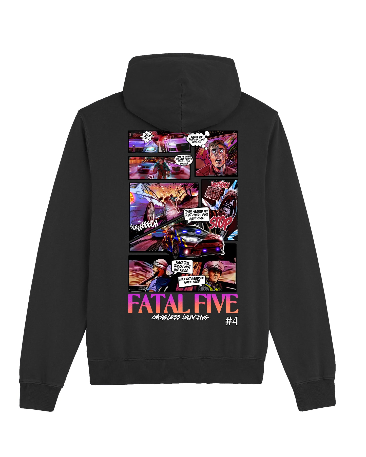 Fatal Five Careless Driving Hoodie Acid Dyed Black (SX226)