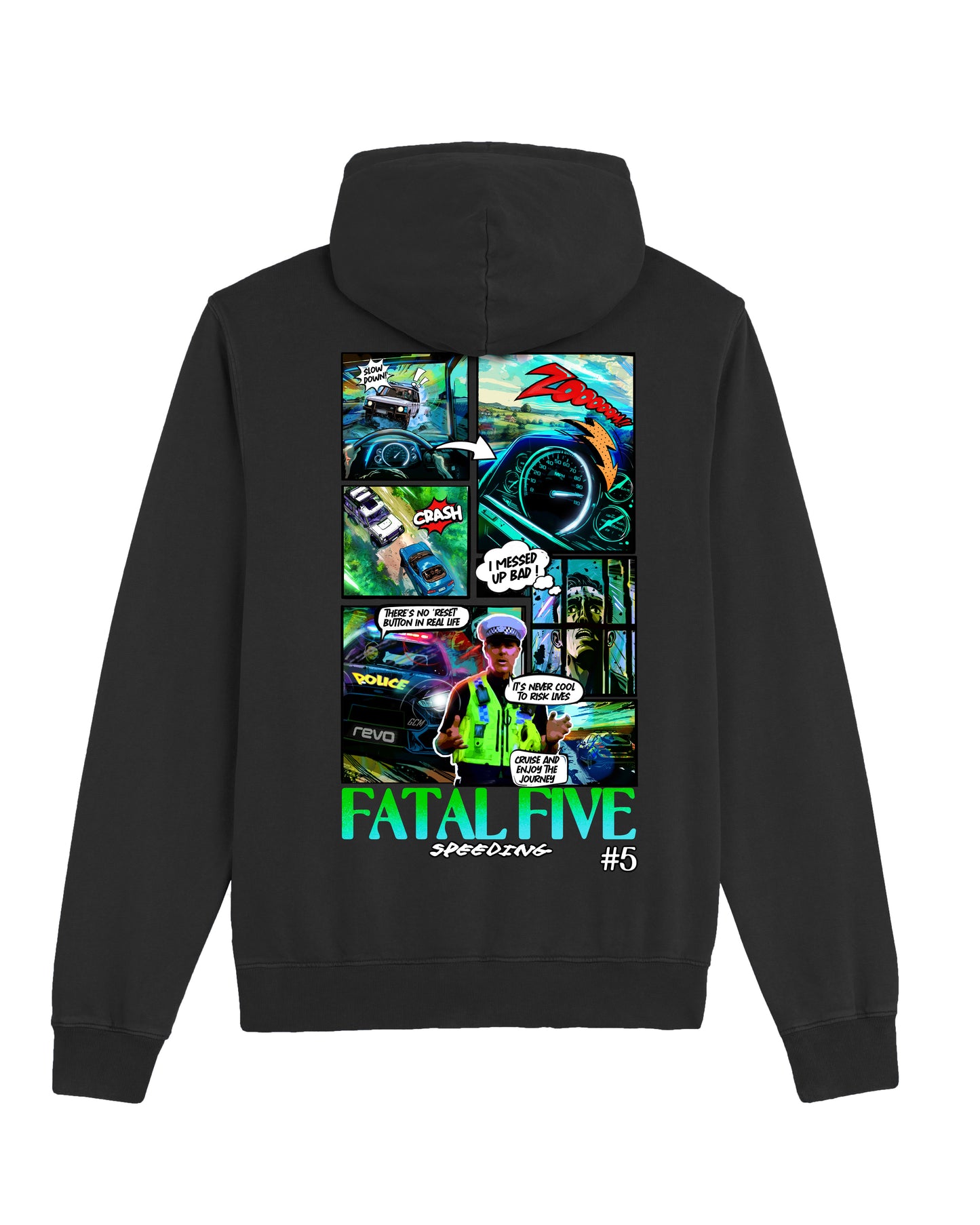 Fatal Five Speeding Hoodie Acid Dyed Black (SX226)