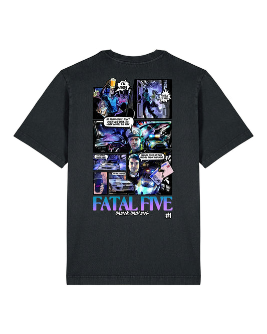 Fatal Five Drink Driving T-Shirt Dyed Black