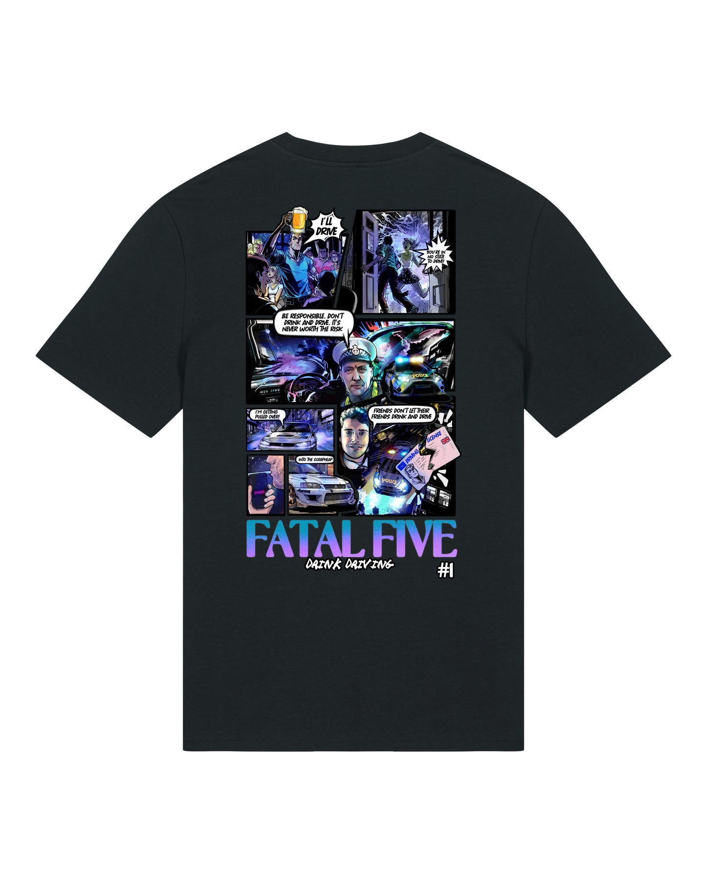 Fatal Five Drink Driving T-Shirt Black (SX701)