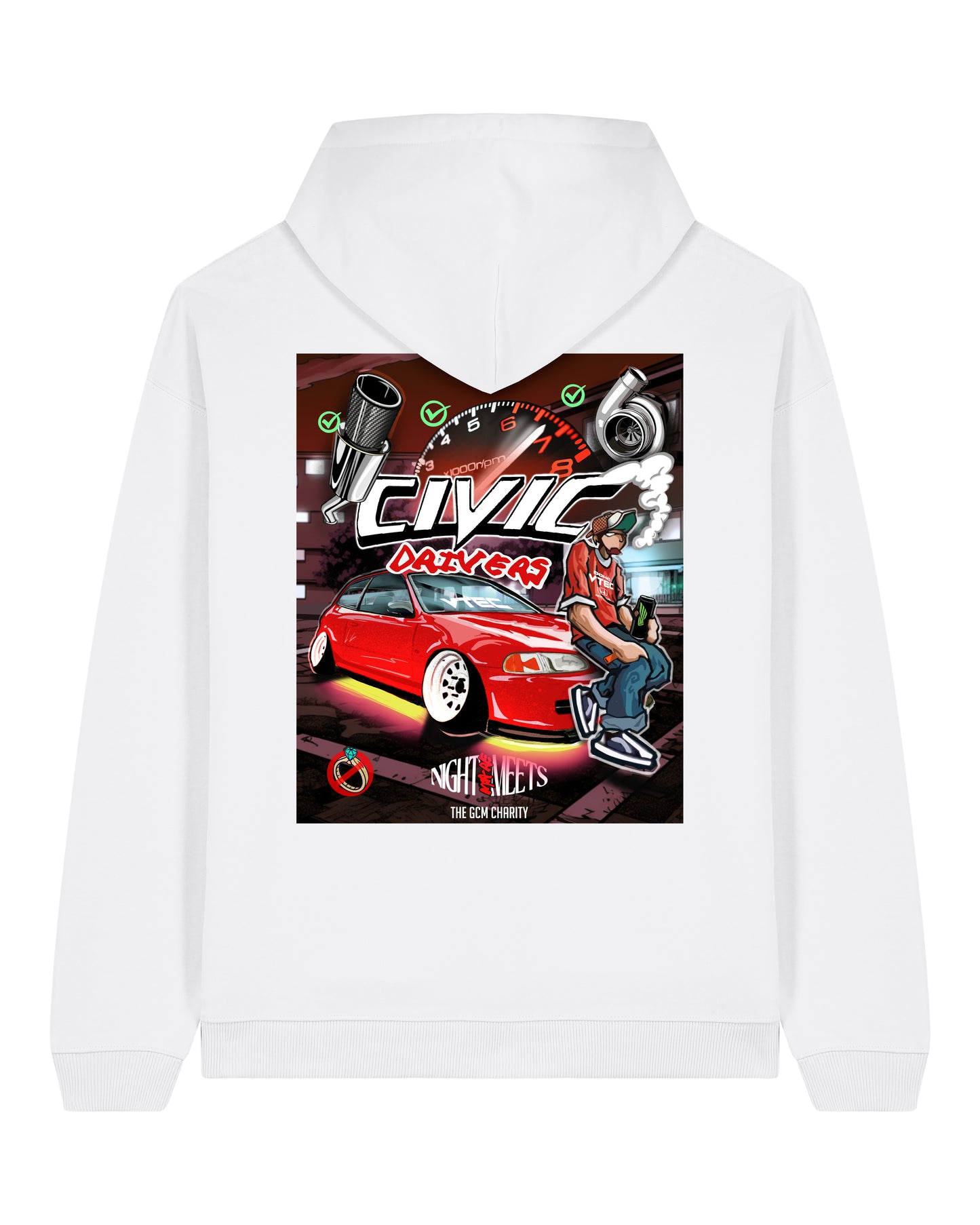 Nightmare Meets Civic Hoodie White (SX707)