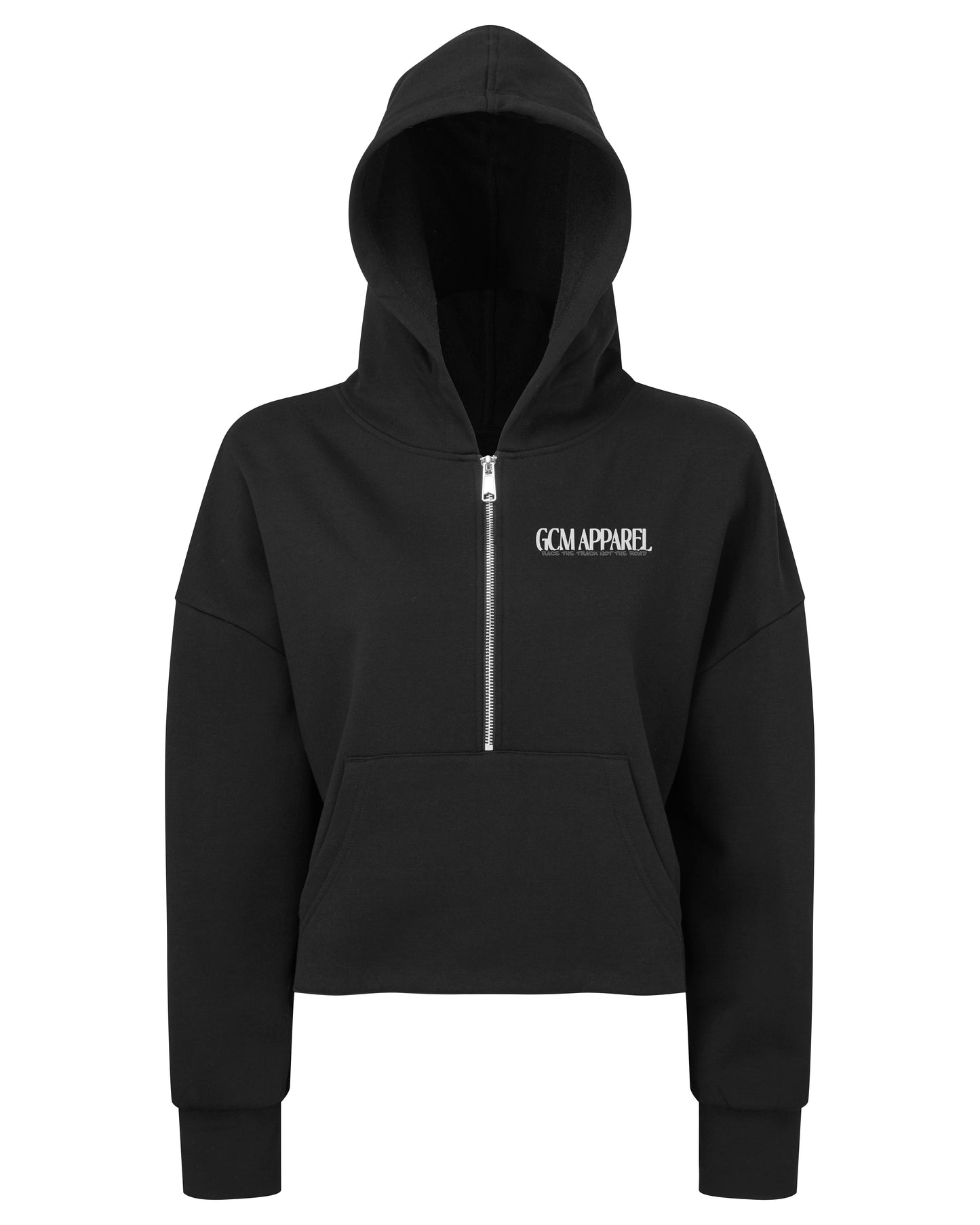 GCM Apparel Ladies 1/2 Zip Hoodie Black (TRO77)